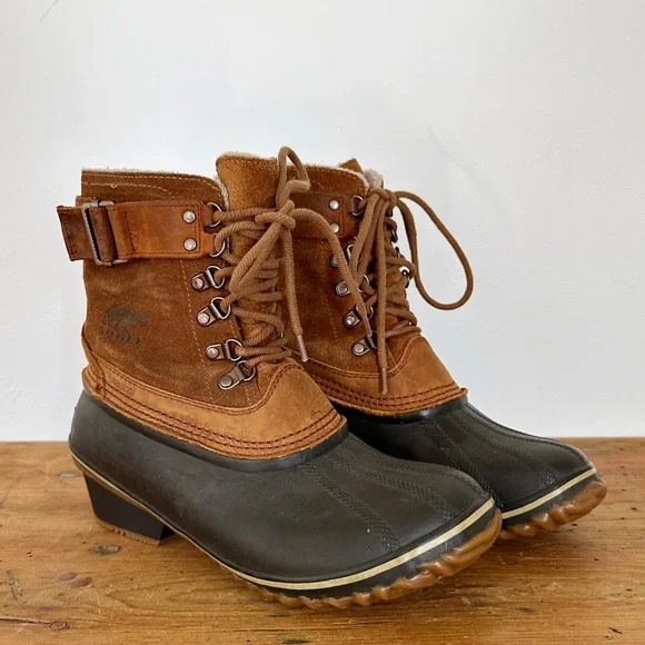 SOREL Women's Waterproof Fancy Lace II Suede Winter Boots. Sz 9. - Picture 1 of 5